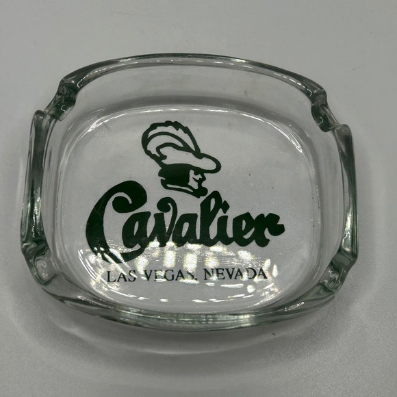Rare Vintage Las Vegas Glass Ashtray Cavalier Lounge - Picture 1 of 2